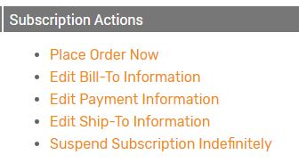Subscription Actions