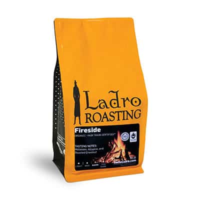 Fireside Blend is Ladro's dark roast Holiday coffee blend