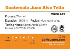 Ladro's Good Food Awards coffee entry Guatemala Juan Alva Tello